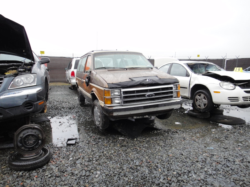If you look carefully youll notice a Ford grill ziptied to the front of this Caravan.